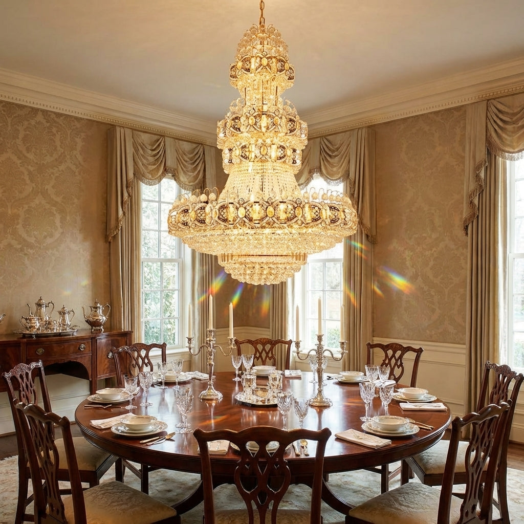 Everlight & Co. Grandeur Cascade Empire Chandelier 24"W x 35"H - formal American dining room