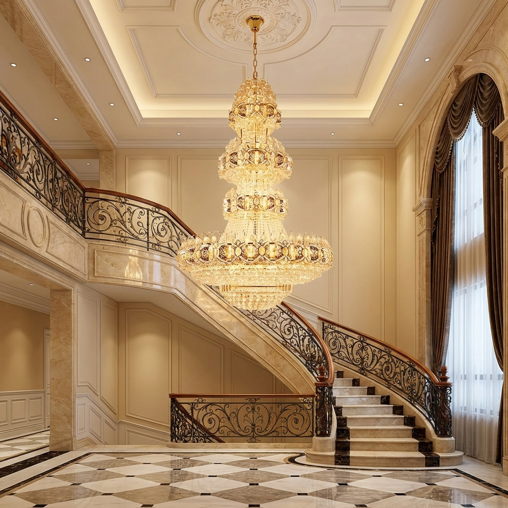 Everlight & Co. Grandeur Cascade Empire Chandelier 24"W x 35"H - grand American estate foyer