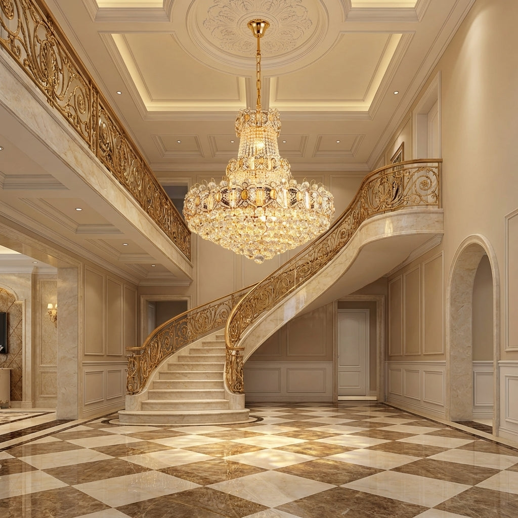 Everlight & Co. Grandeur Cascade Empire Chandelier 24"W x 35"H - grand American estate foyer