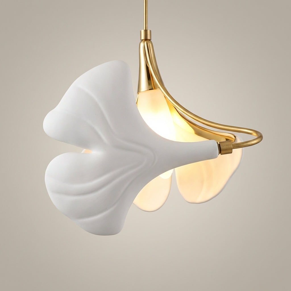 Lumina Haven Veridian Linear Ginkgo Chandelier - Auto Color Shot