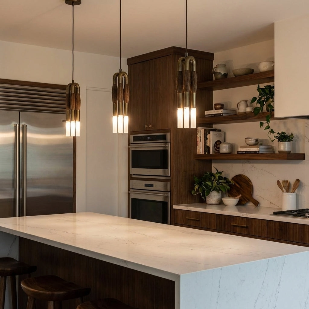 Havenwood Atelier Equus Drape Pendant 5.5 W, 6.5 D IN - modern American kitchen