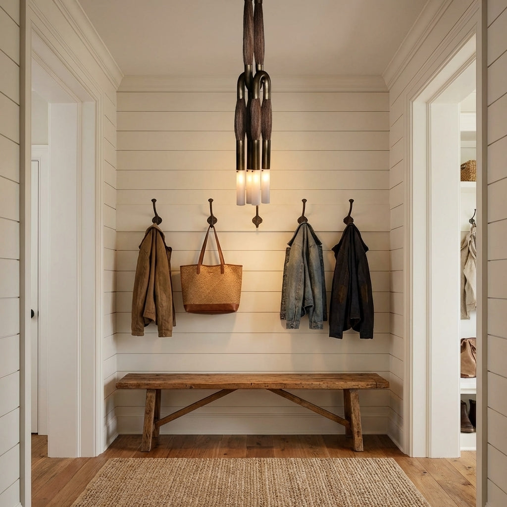 Havenwood Atelier Equus Drape Pendant 5.5 W, 6.5 D IN - small American hallway or mudroom entry