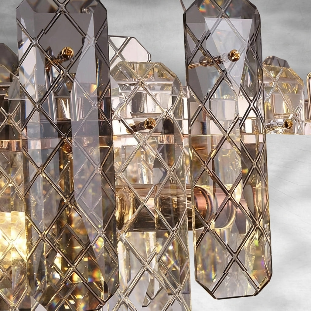 Riviko Aura Grand Round/Rectangle Chandelier with Smoky Gray K9 Crystal - Background Shot