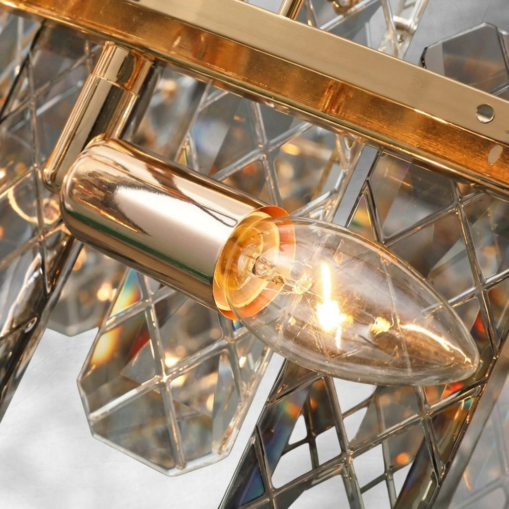 Riviko Aura Grand Round/Rectangle Chandelier with Smoky Gray K9 Crystal - Background Shot