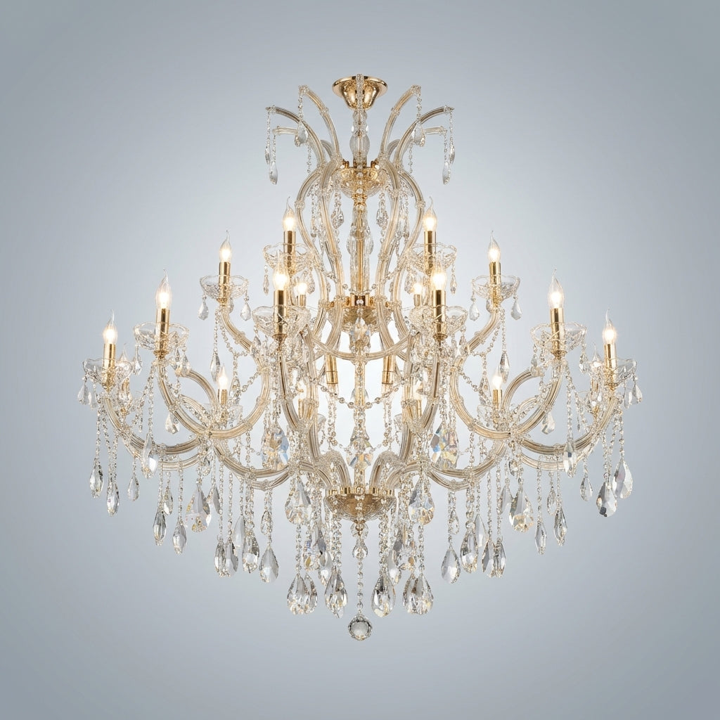 Riviko Grand Lumière Multi-Layered Candle Branch Chandelier for Living Room/Foyer/Stairs - Studio Shot