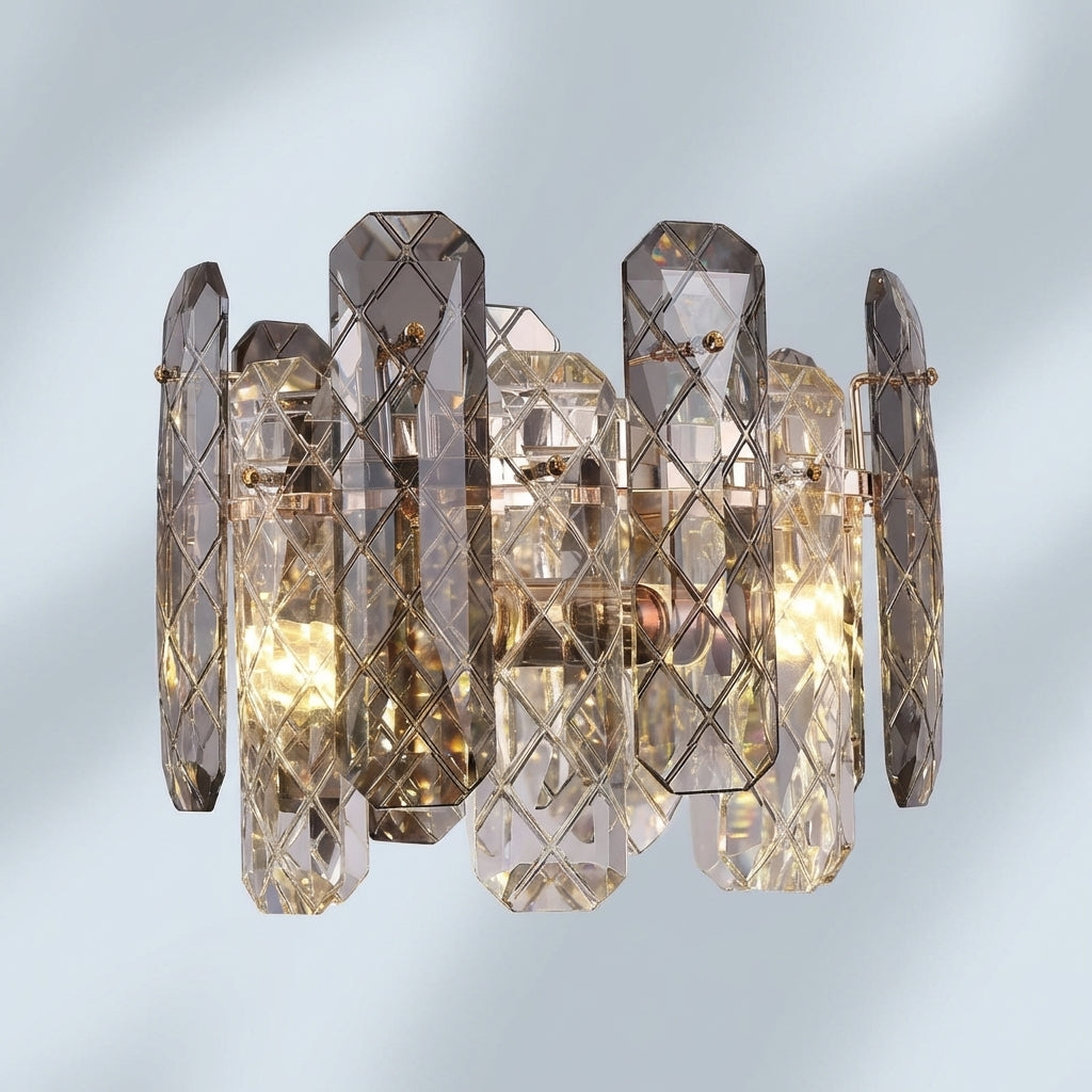 Riviko Aura Grand Round/Rectangle Chandelier with Smoky Gray K9 Crystal - Studio Shot