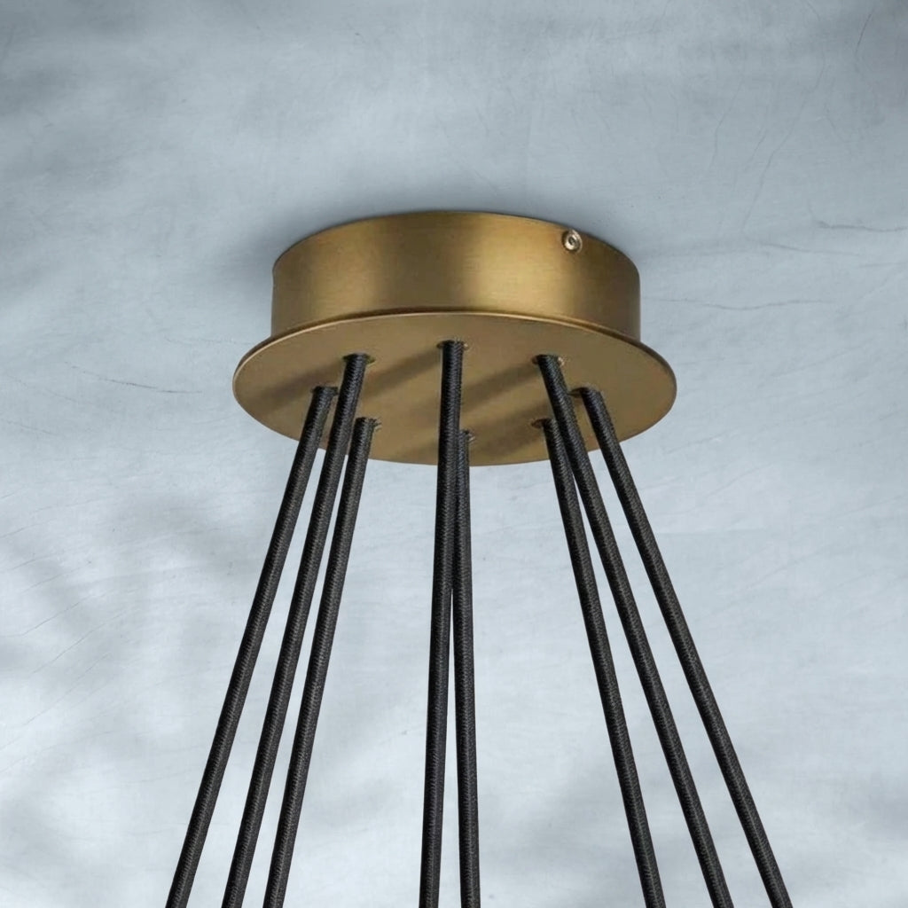 Riviko Veridian Crystal Round Chandelier 60" - Background Shot