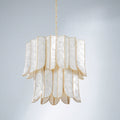 Riviko Opulent Cascade Chandelier with Capiz Shell Layers (2-Layer 22.75"L x 22.75"W x 21"H, 3-Layer 31.5"L x 31.5"W x 30.5"H, 5-Layer 39.5"L x 39.5"W x 46.5"H) - Studio Shot