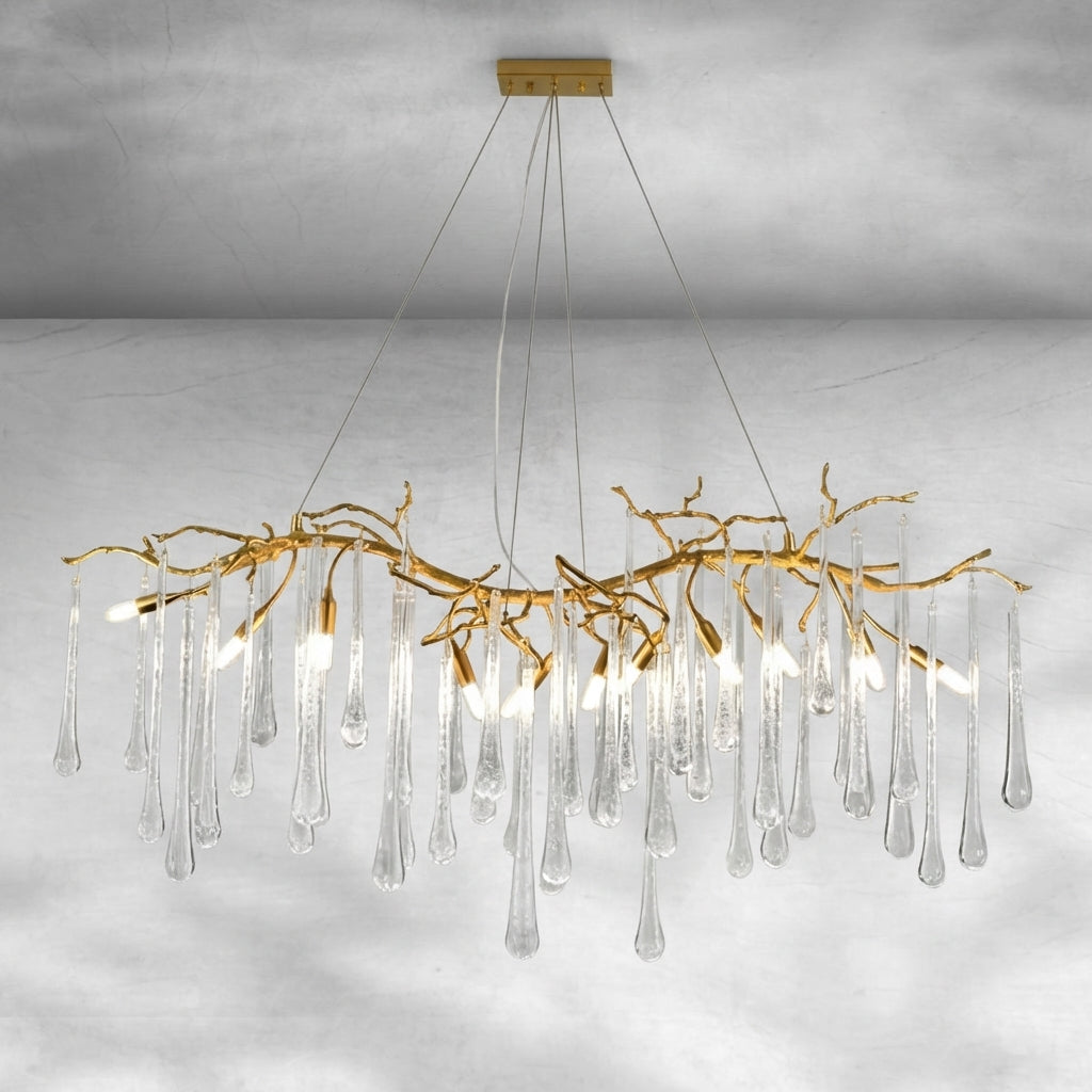 Riviko Verdant Cascade Branch Chandeliers L 33.5"(85cm) x W 15.7"(40cm) x H 19.7"(50cm), L 41.3"(105cm) x W 17.7"(45cm) x H 25.6"(65cm), L 49.2"(125cm) x W 17.7"(45cm) x H 25.6"(65cm), L 59.1"(150cm) x W 17.7"(45cm) x H 25.6"(65cm), L 70.9"(180cm) x W 17.7"(45cm) x H 25.6"(65cm) - Background Shot