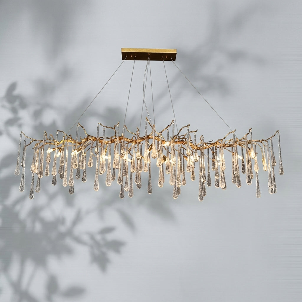 Riviko Verdant Cascade Branch Chandeliers L 33.5"(85cm) x W 15.7"(40cm) x H 19.7"(50cm), L 41.3"(105cm) x W 17.7"(45cm) x H 25.6"(65cm), L 49.2"(125cm) x W 17.7"(45cm) x H 25.6"(65cm), L 59.1"(150cm) x W 17.7"(45cm) x H 25.6"(65cm), L 70.9"(180cm) x W 17.7"(45cm) x H 25.6"(65cm) - Studio Shot