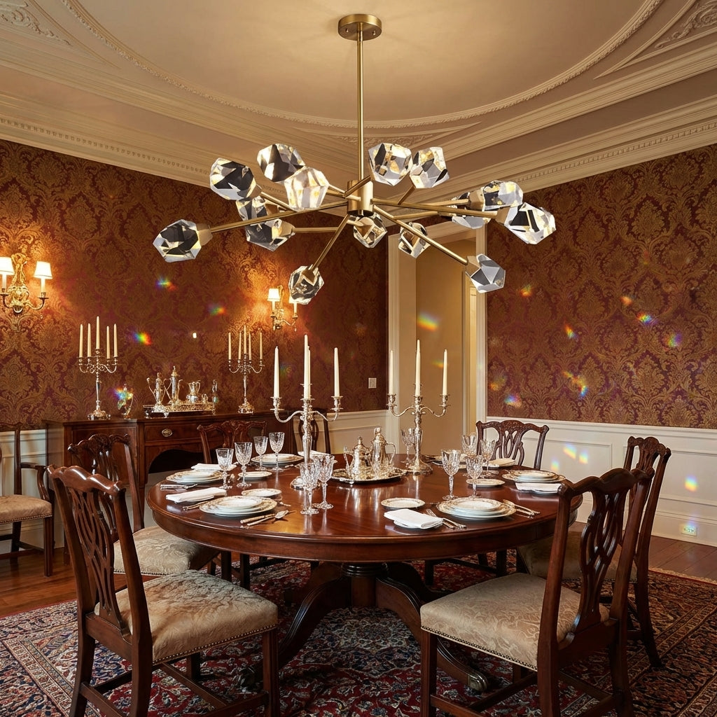 Riviko Radiant Cascade K9 Crystal Chandelier 28.7"D x 17.7"H (9-Light) - formal American dining room