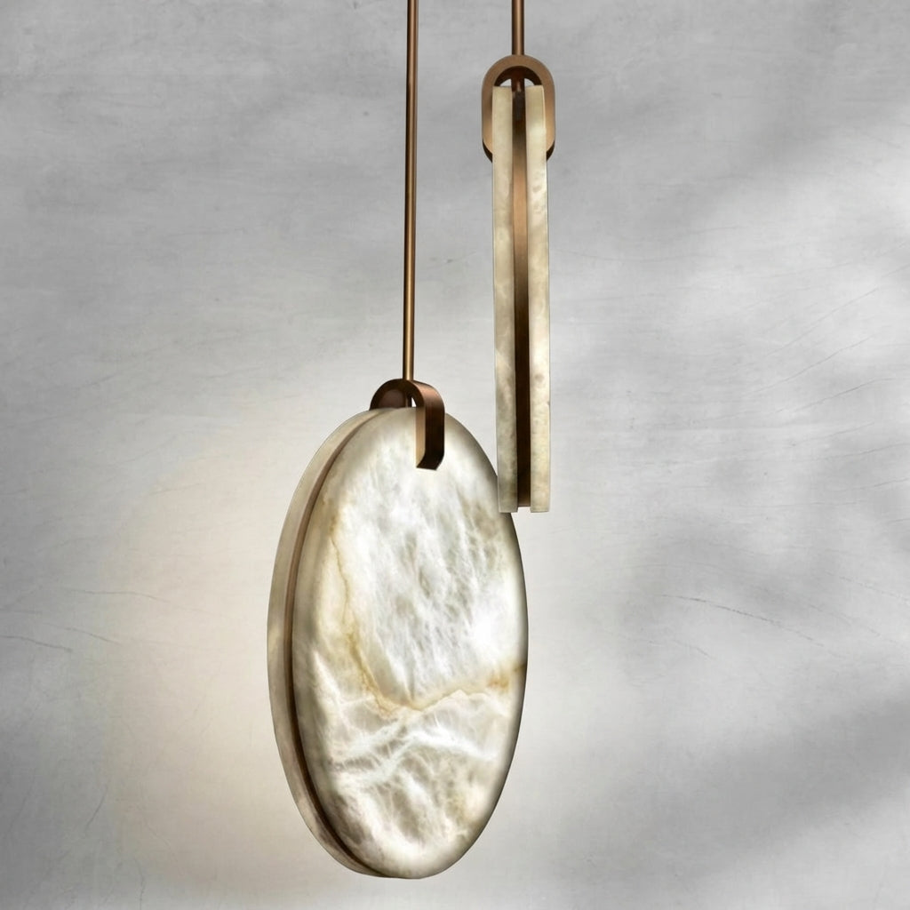 Riviko Alabaster Aura Disc Pendant - Background Shot