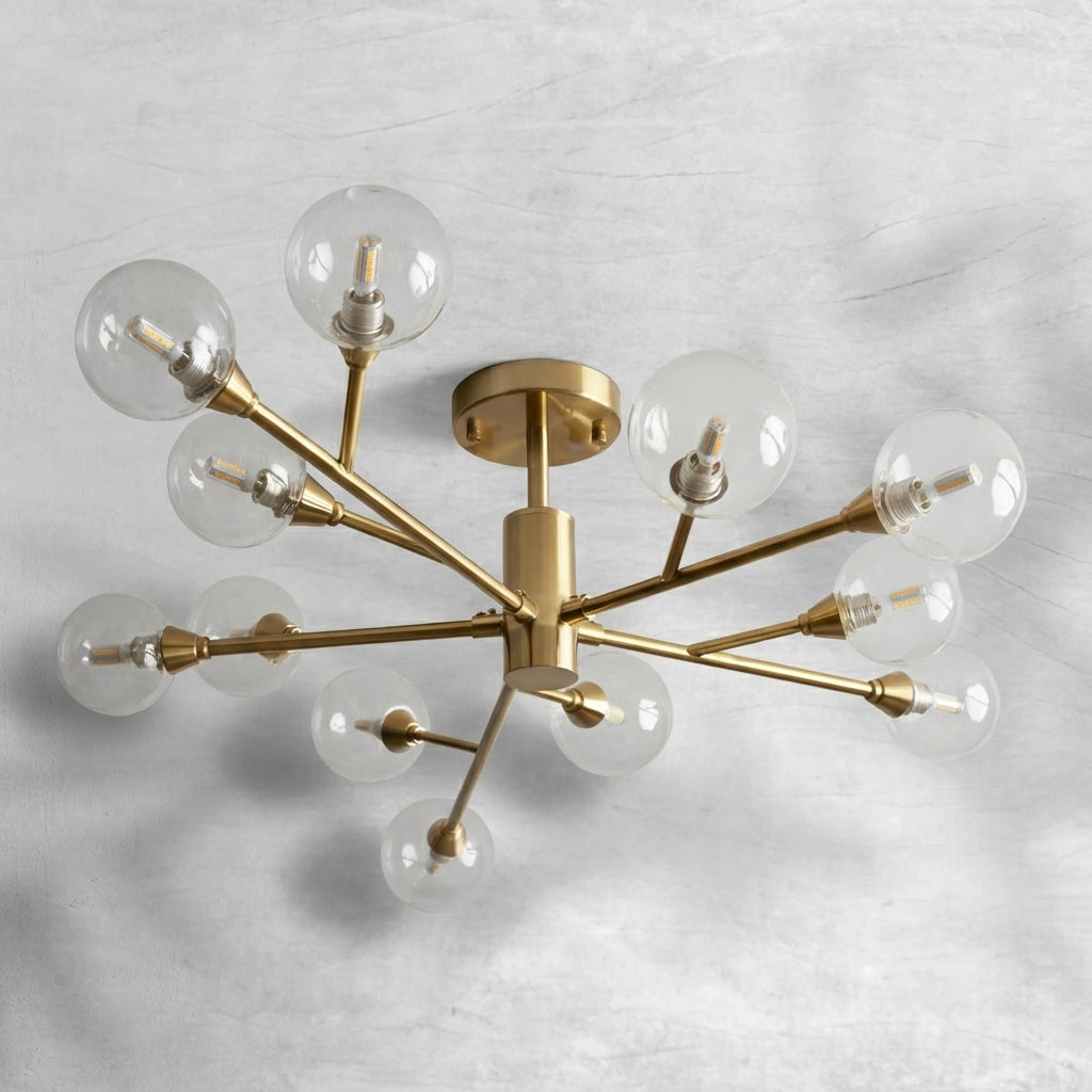 Riviko Celestial Radiance Modern Glass Flushmount - Background Shot