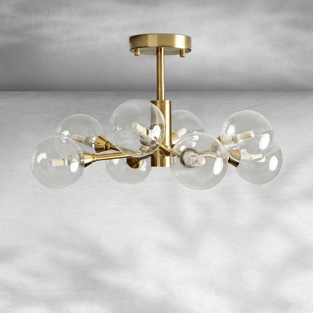 Riviko Celestial Radiance Modern Glass Flushmount - Background Shot