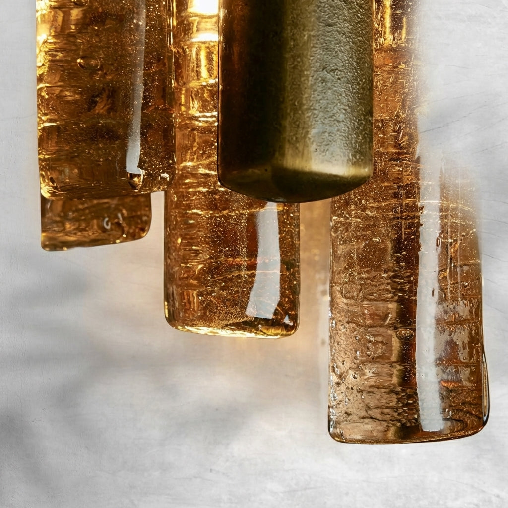 Riviko Neveau Sculpted Round Flush Mount - Background Shot