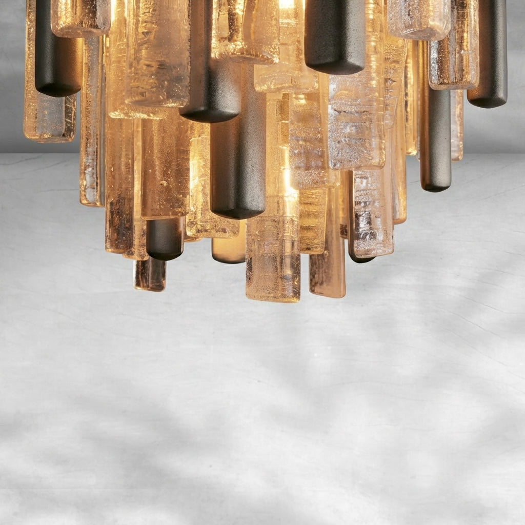 Riviko Neveau Sculpted Round Flush Mount - Background Shot