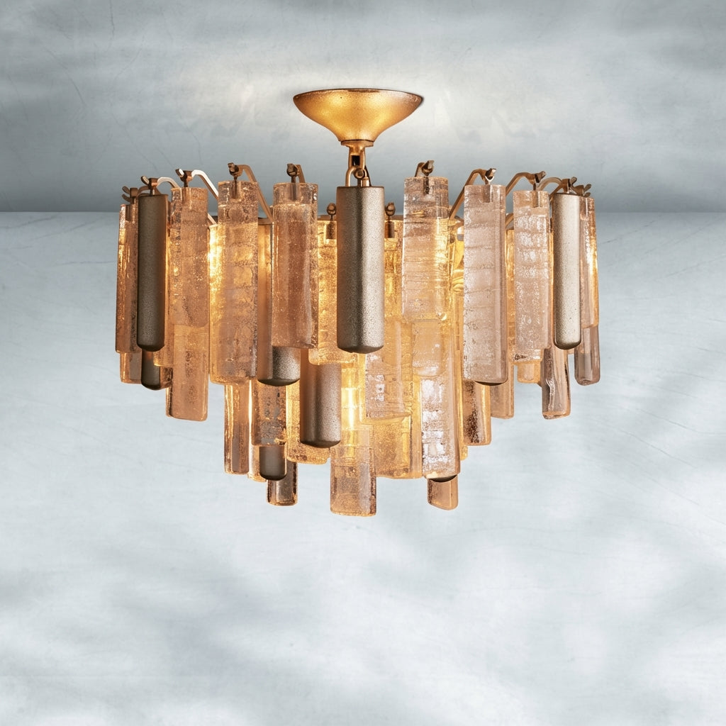 Riviko Neveau Sculpted Round Flush Mount - Studio Shot