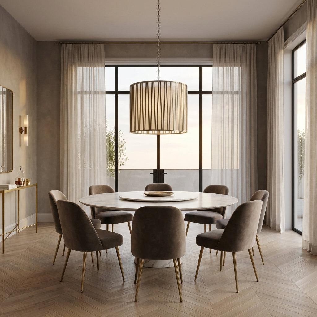 Riviko Aura Sphere Glass Pendant - luxurious American dining room