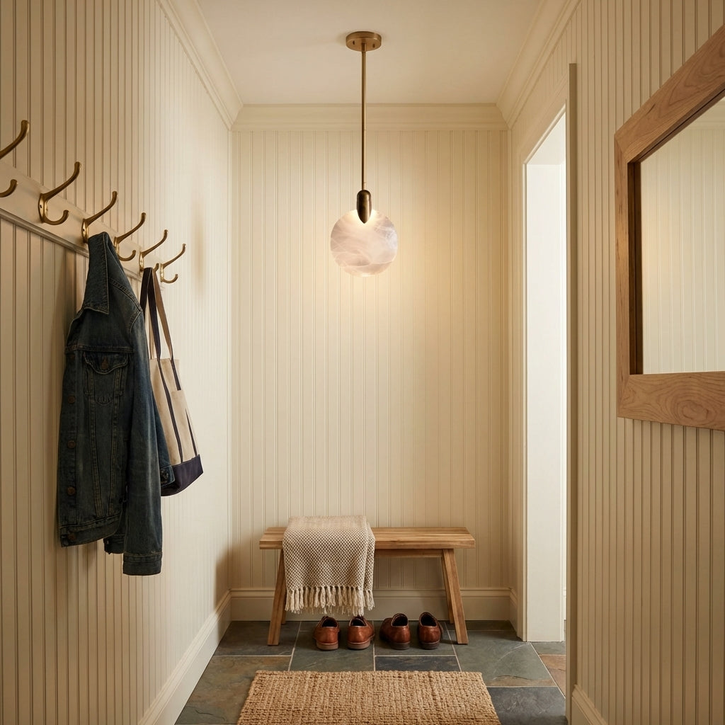 Riviko Radiant Petal Single Pendant - small American hallway or mudroom entry