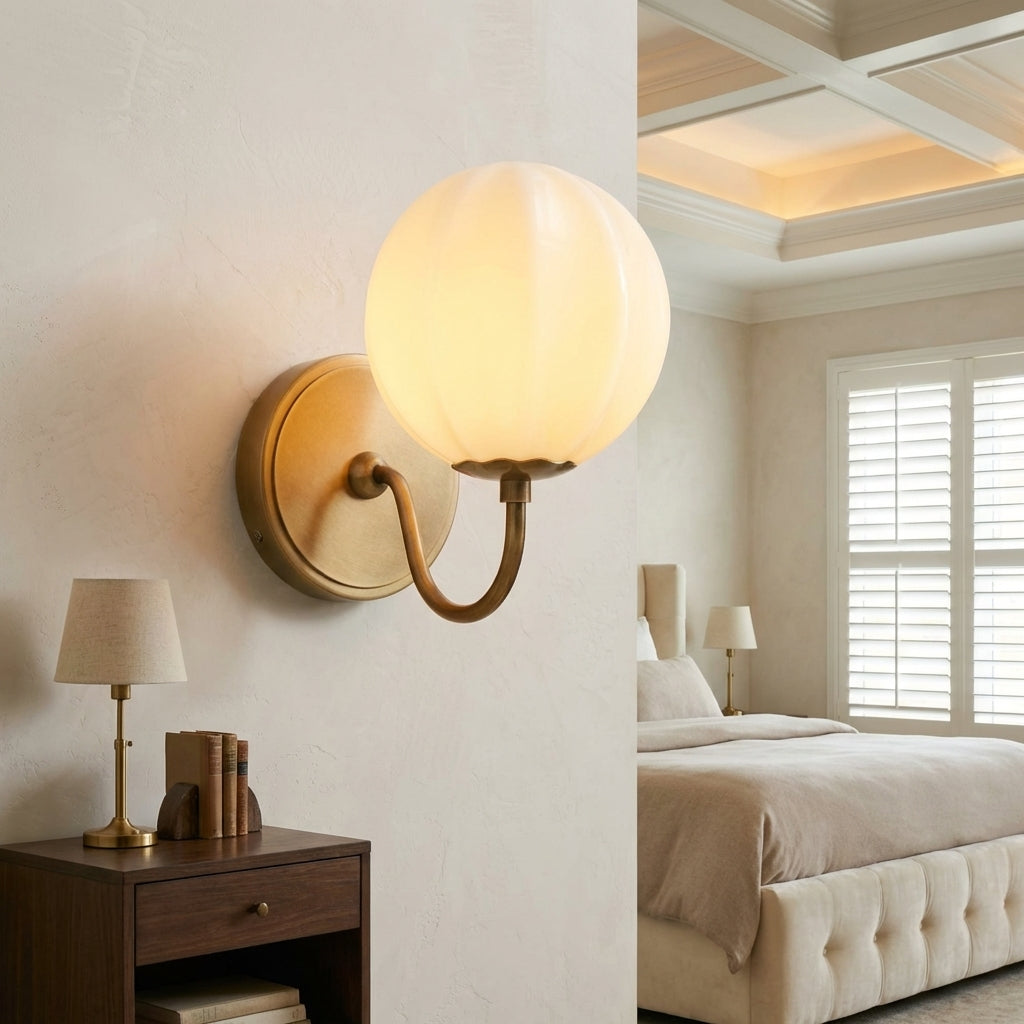 Riviko Heirloom Radiance Wall Sconce - American master bedroom with coffered ceiling