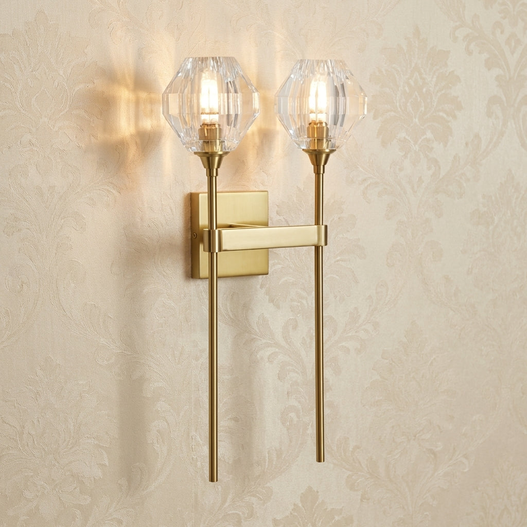 Riviko Radiant Prism 2-Light Wall Sconce - grand American estate foyer