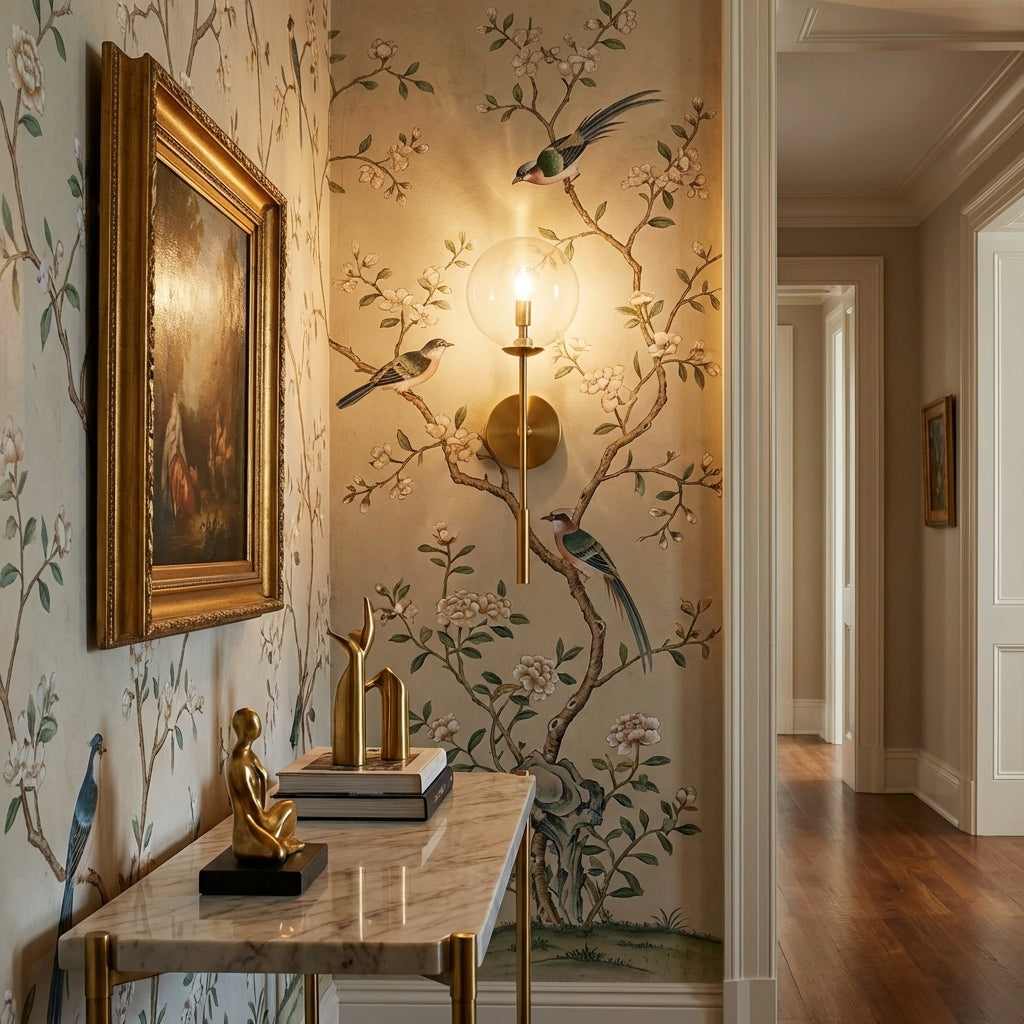 Riviko Celestial Orb Wall Sconce - sophisticated American hallway alcove