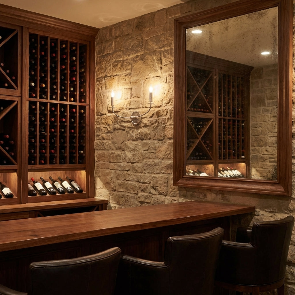 Riviko Veridian Leaf 2-Light Wall Sconce - luxury American wine room