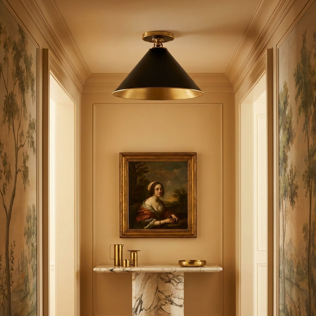 Riviko Aura Sol Single-Light Wall Sconce - sophisticated American hallway alcove