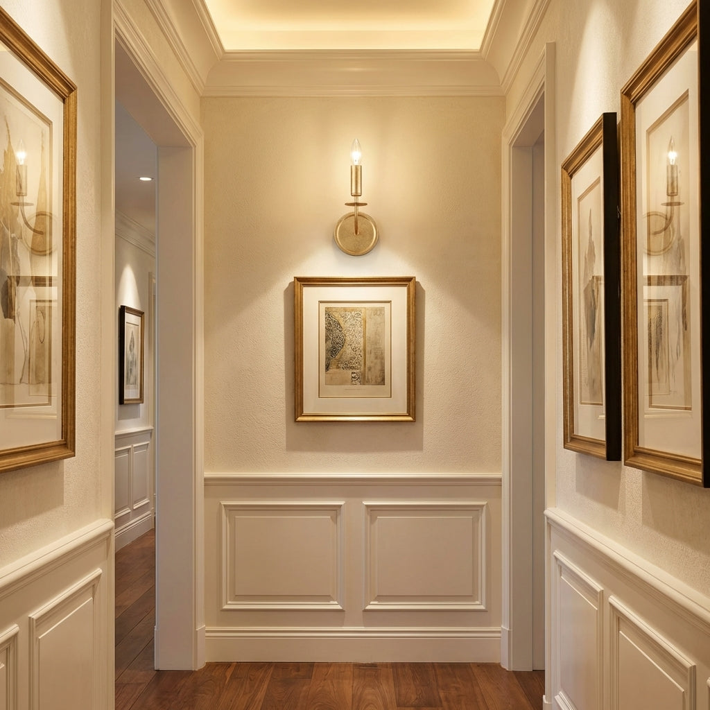 Riviko Veridian Leaf Wall Sconce - American hallway gallery