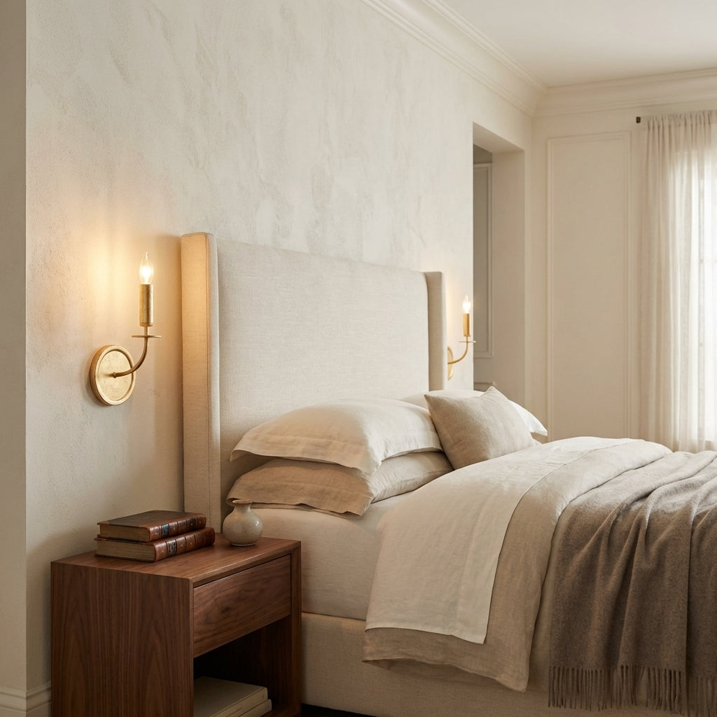 Riviko Veridian Leaf Wall Sconce - elegant American bedroom