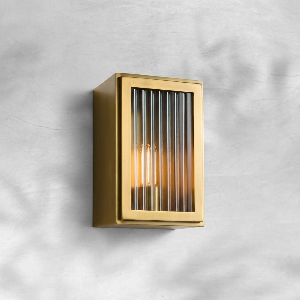 Riviko Veridian Fluted Outdoor Wall Sconce - Background Shot