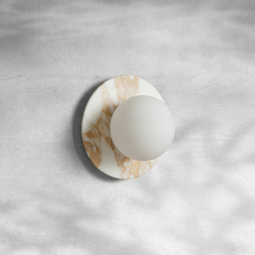 Riviko Veridian Glow 1-Light Marble Wall Sconce - Background Shot