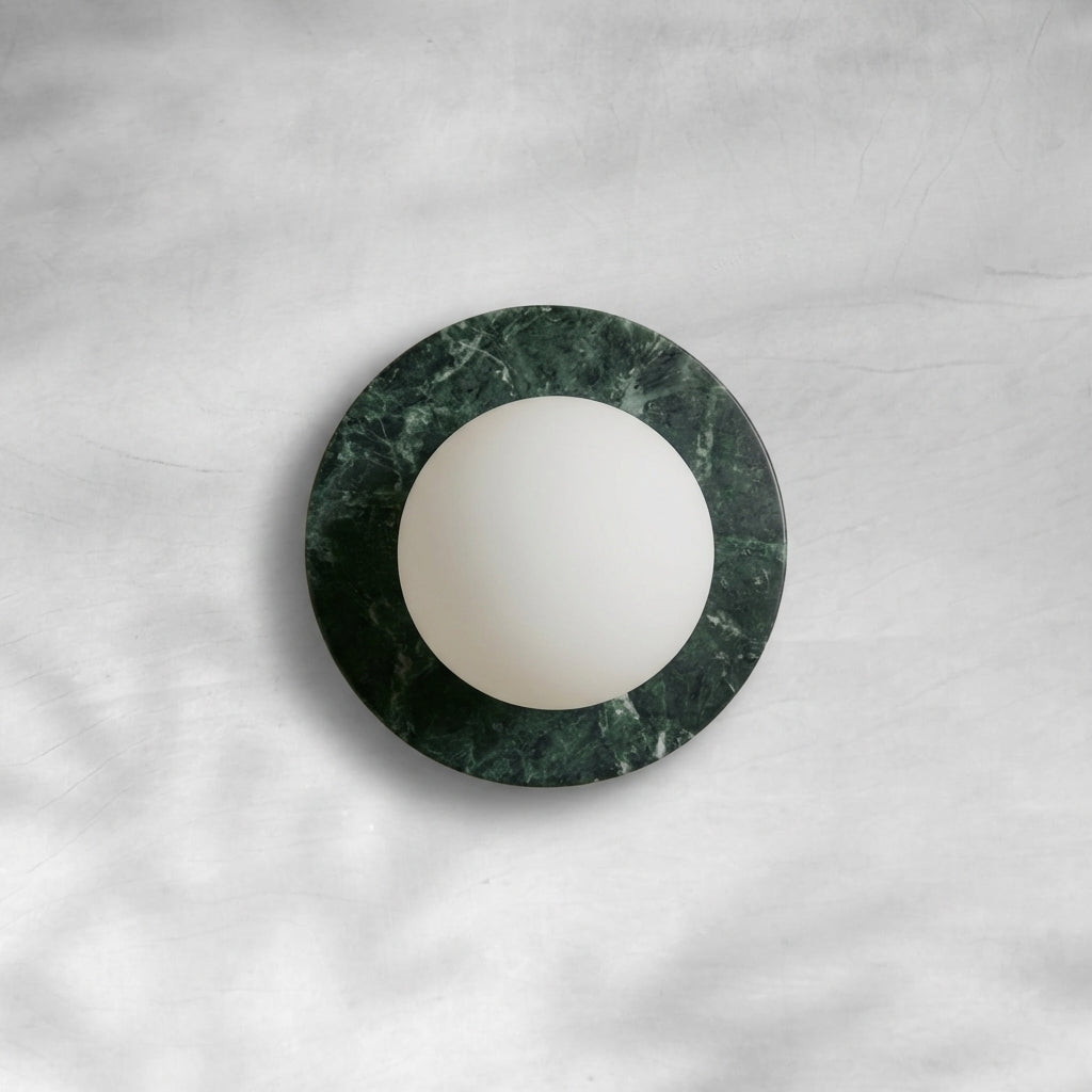 Riviko Veridian Glow 1-Light Marble Wall Sconce - Background Shot
