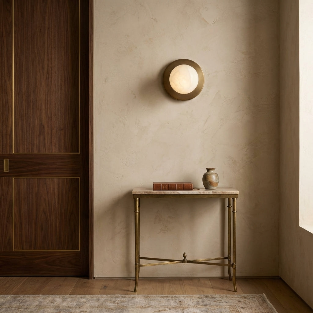 Riviko Veridian Duet Alabaster Wall Sconce - formal American dining room