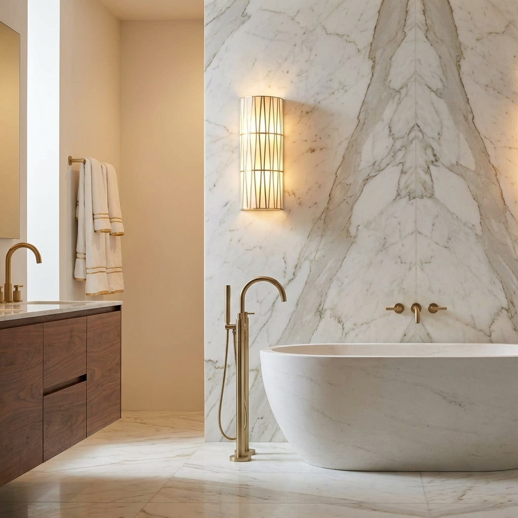 Riviko Veridian Bloom Wall Sconce - luxury American master bathroom