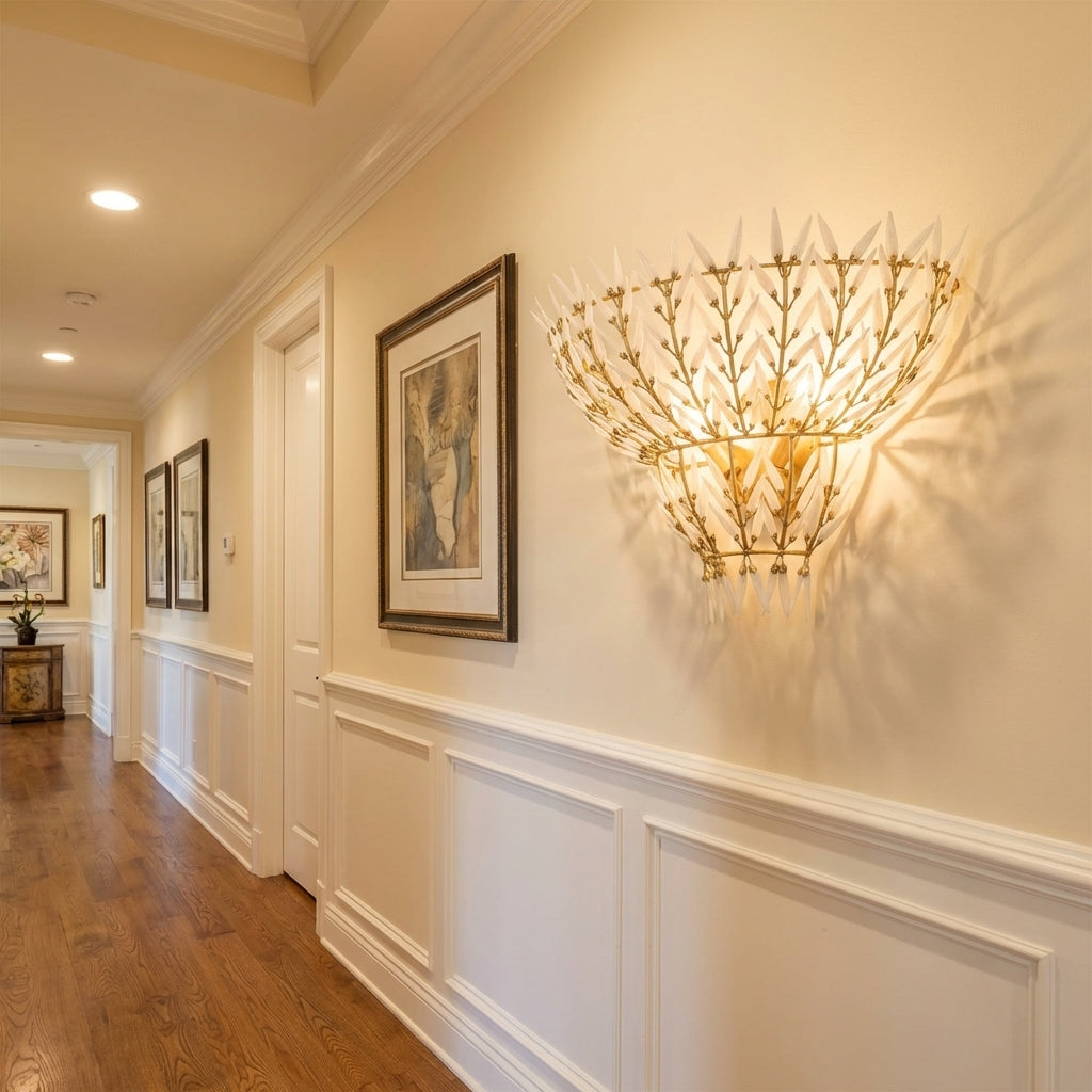 Riviko Veridian Bloom Wall Sconce - American hallway gallery