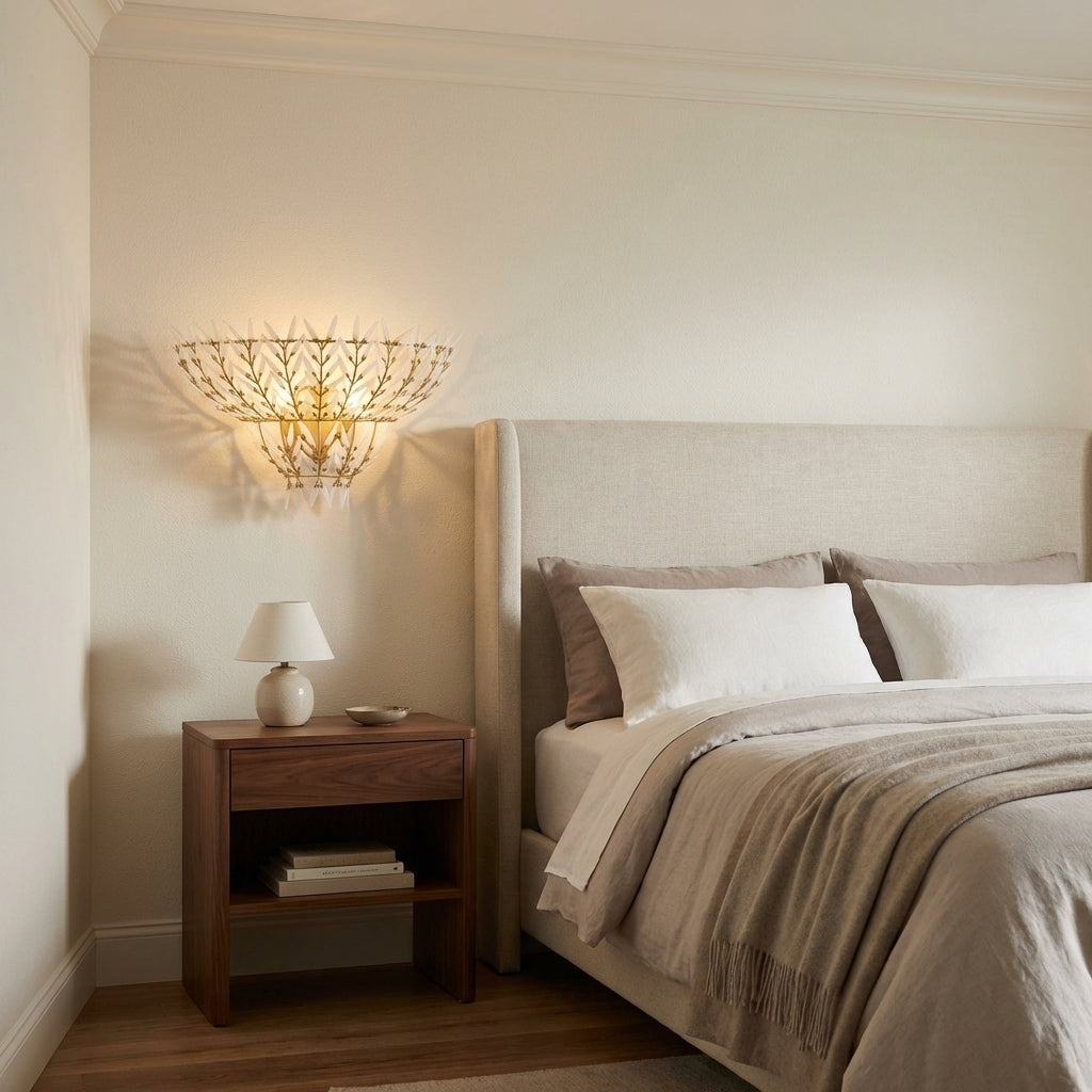 Riviko Veridian Bloom Wall Sconce - elegant American bedroom