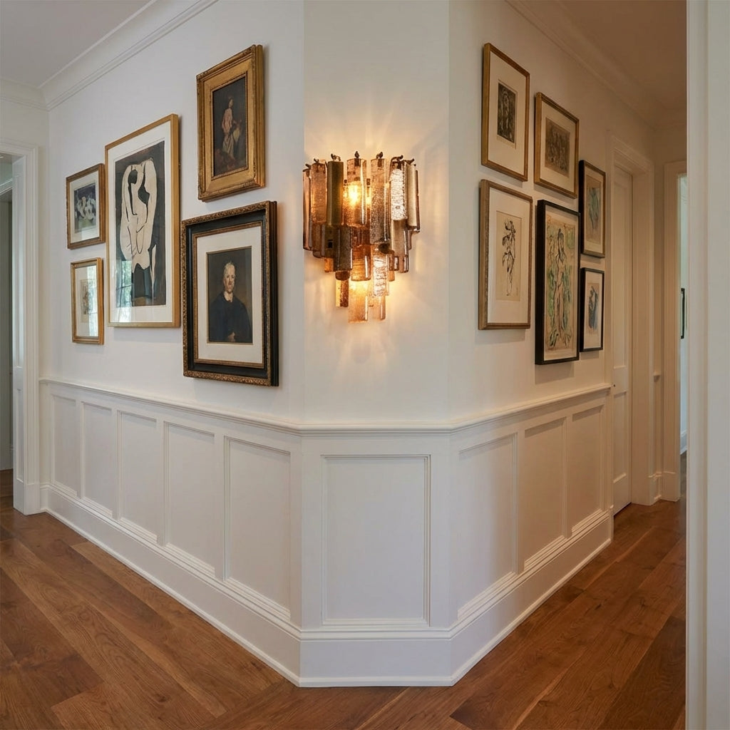 Riviko Sculpted Radiance Wall Sconce - American hallway gallery