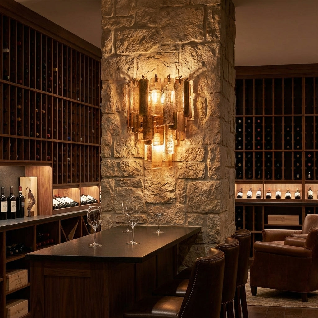 Riviko Sculpted Radiance Wall Sconce - luxury American wine room