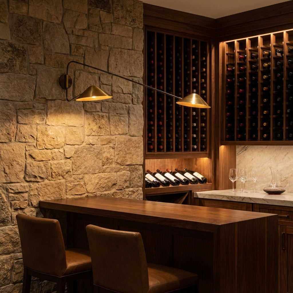 Riviko Veridian Dual-Arm Wall Sconce - luxury American wine room