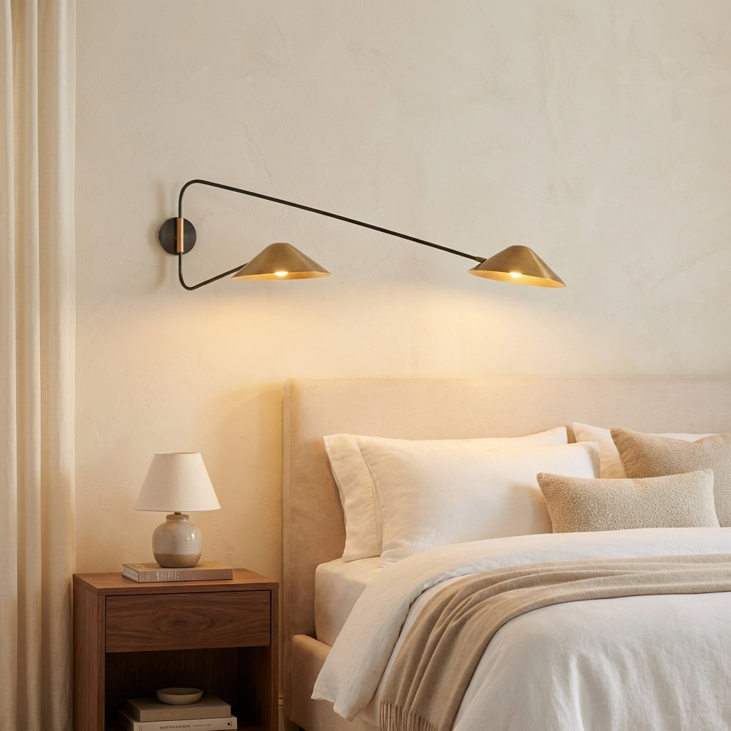 Riviko Veridian Dual-Arm Wall Sconce - elegant American bedroom