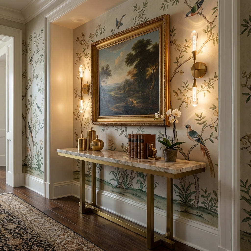 Riviko Raindrop Embrace Double Sconce - sophisticated American hallway alcove
