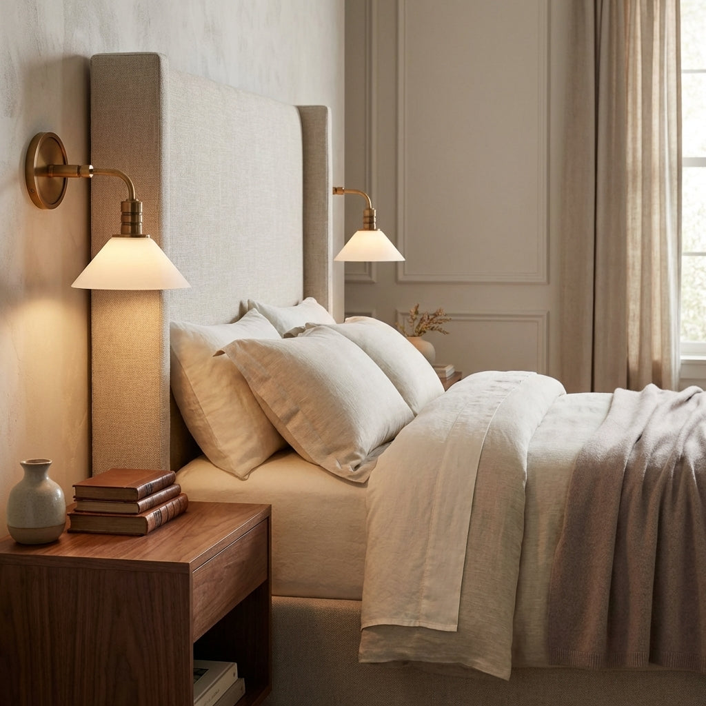 Riviko Aura Double Wall Sconce - elegant American bedroom