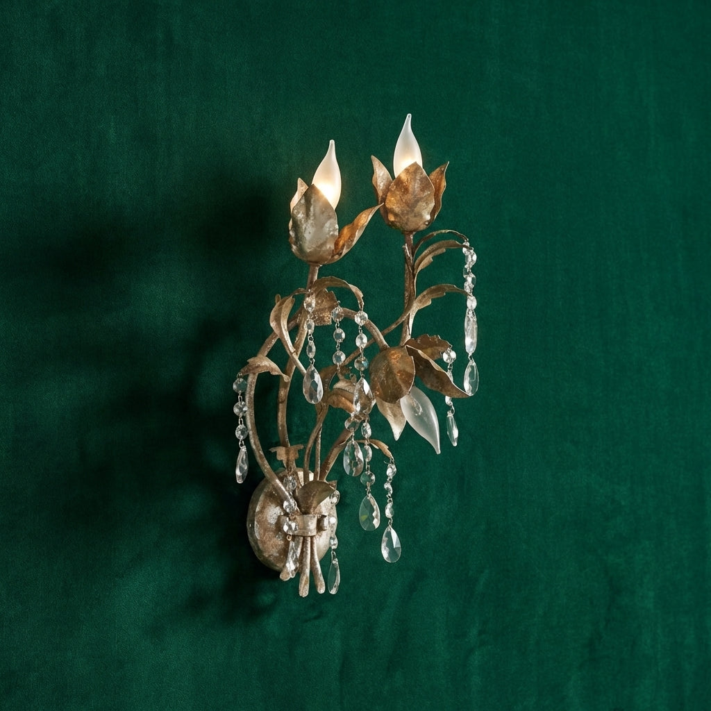 Riviko Veridian Bloom 3-Light Wall Sconce - dramatic American stairwell with soaring ceiling