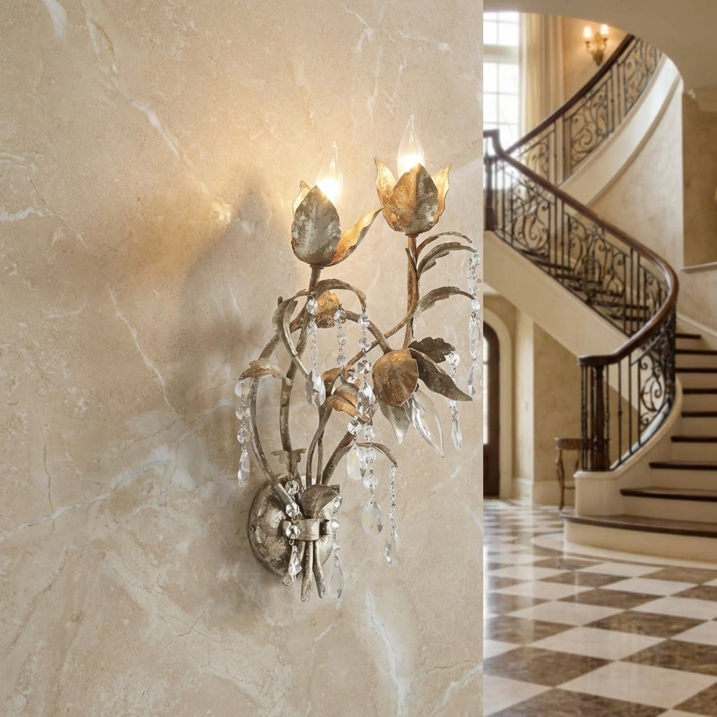 Riviko Viticcio 3-Light Wall Sconce - grand American estate foyer