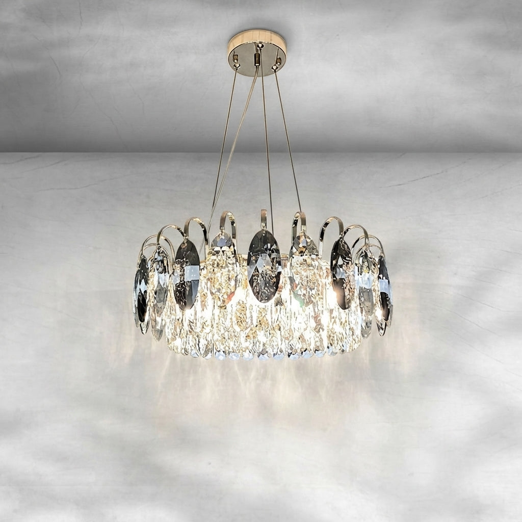 Riviko Radiant Faceted Crystal Chandelier - Background Shot
