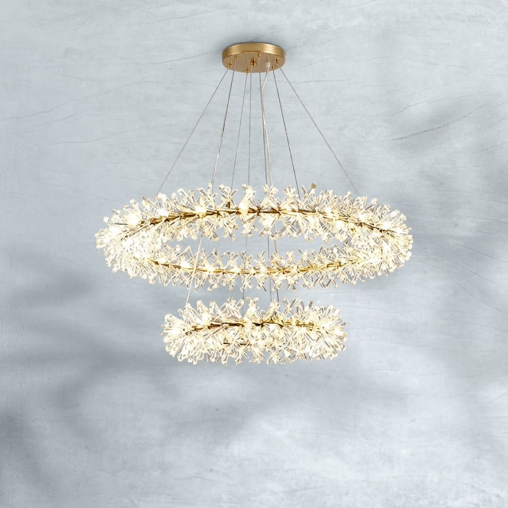 Riviko Glacial Radiance Double-Tier Crystal Chandelier - Background Shot