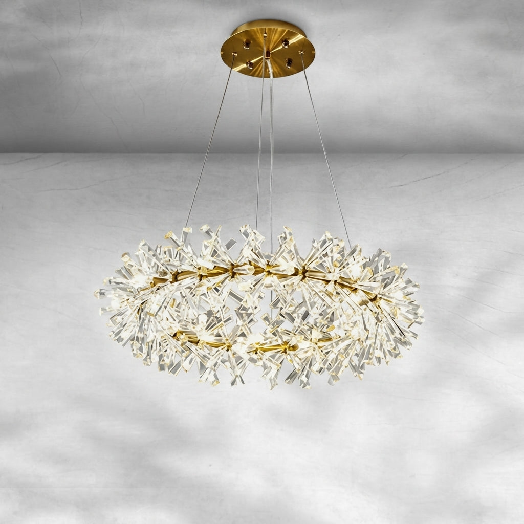 Riviko Glacial Radiance Double-Tier Crystal Chandelier - Background Shot
