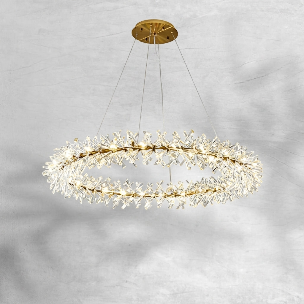 Riviko Glacial Radiance Double-Tier Crystal Chandelier - Background Shot