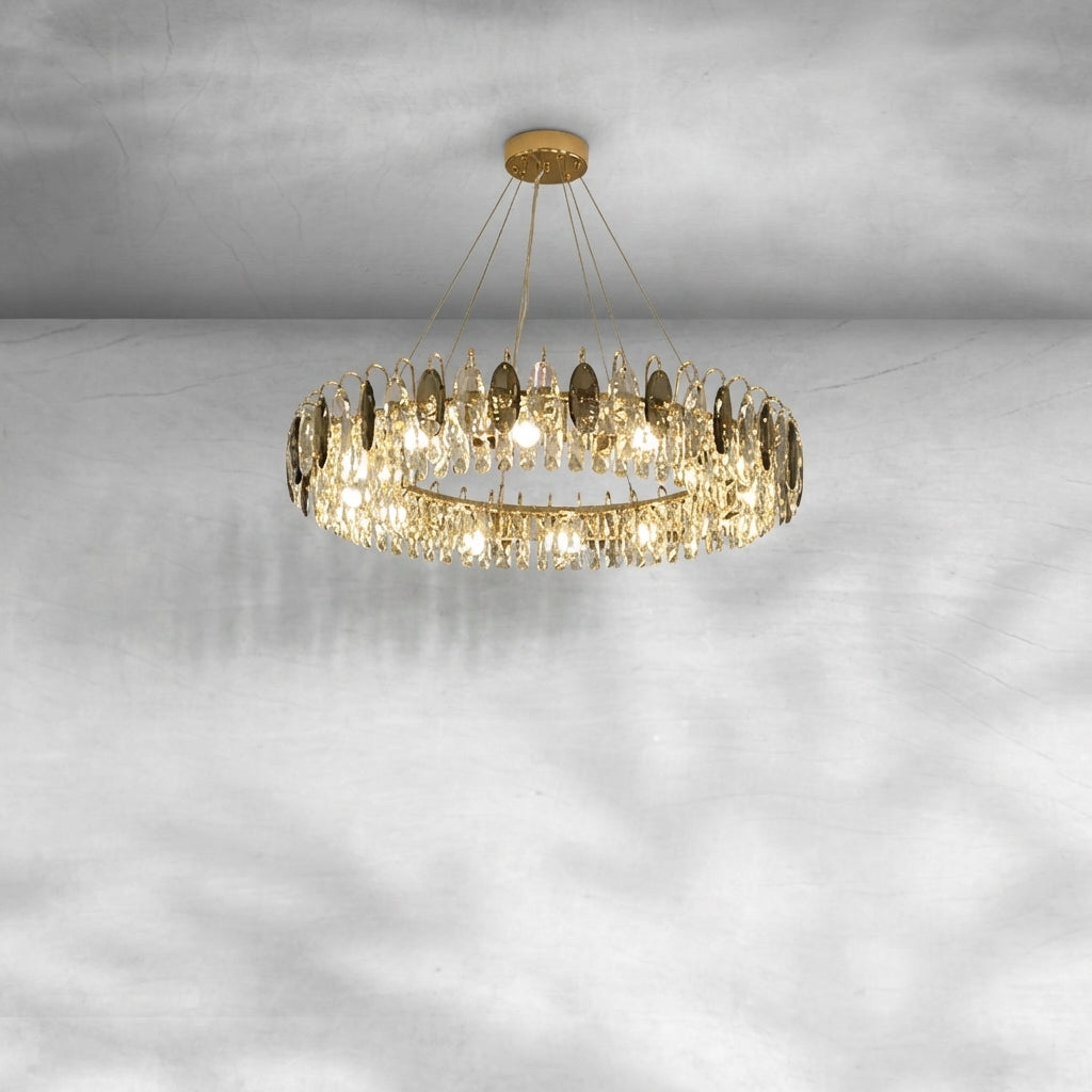 Riviko Radiant Faceted Crystal Chandelier - Background Shot